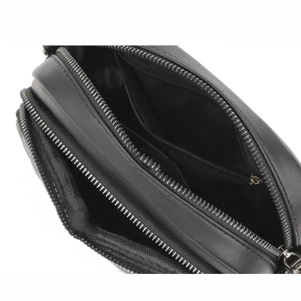 Leather Embroidered Shoulder Bag